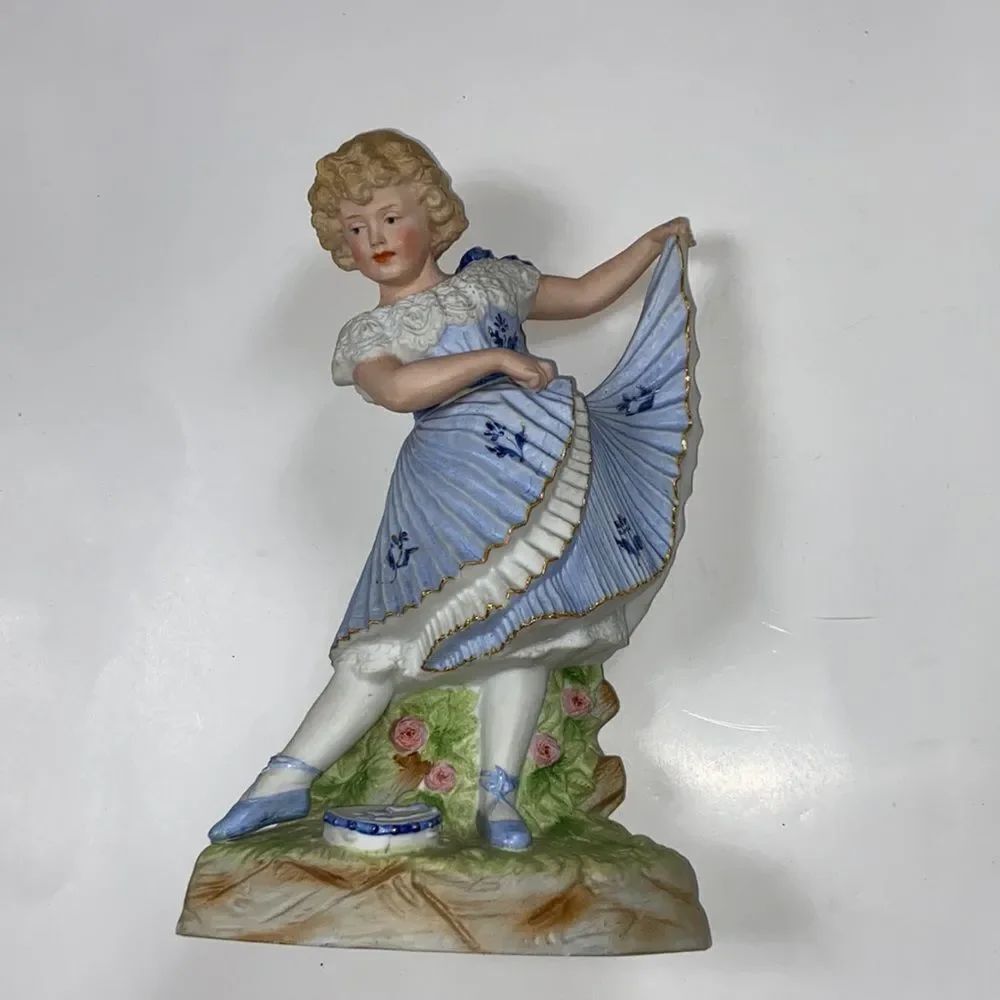 Antique Gebruder Heubach Large Bisque Dance Girl Figure Porcelain Colectivo